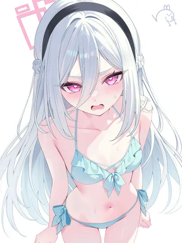 Пост #3933: snow-yuuki, blue archive, kei (blue archive), 1girl, aqua bikini, bare arms, bare shoulders, bikini
