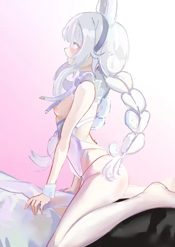 Пост #3761: rancidronin, azur lane, le malin (azur lane), le malin (listless lapin) (azur lane), 1boy, 1girl, animal ears, blue eyes