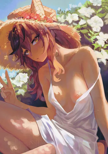 Пост #1250: bahhkarh, umamusume, nice nature (umamusume), :/, 1girl, animal ears, breasts, brown eyes
