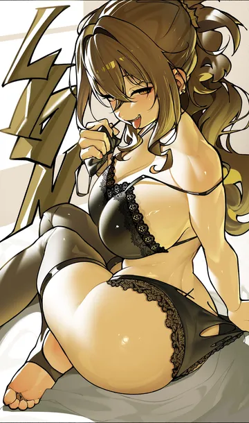 Пост #3163: greatodoggo, azur lane, lion (azur lane), 1girl, black bra, black panties, bra, breasts