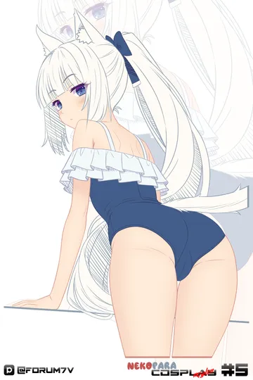 Пост #2699: f0rum7v, blue archive, nekopara, miyako (blue archive), miyako (swimsuit) (blue archive), vanilla (nekopara), 1girl, animal ear fluff
