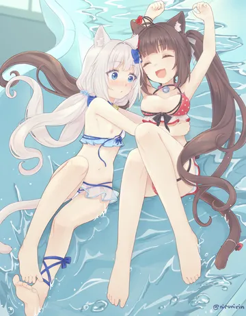 Пост #2720: nirunirin, nekopara, chocola (nekopara), vanilla (nekopara), :d, ^ ^, 2girls, ahoge