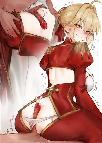 Пост #2947: yotsutsu428, fate (series), fate/extra, nero claudius (fate), nero claudius (fate/extra), 1boy, 1girl, ahoge