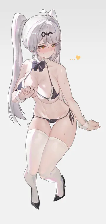 Пост #2381: pu seul, zenless zone zero, yixuan (zenless zone zero), 1girl, ahoge, alternate costume, bikini, black bikini