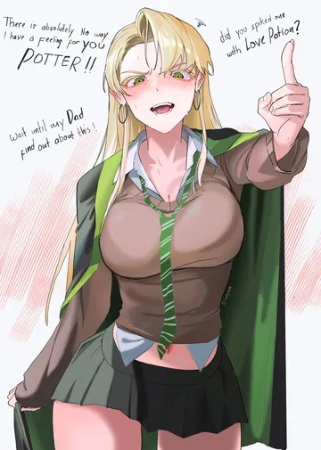Пост #1027: limky, harry potter (series), wizarding world, malfoid, 1girl, black cloak, black robe, black skirt