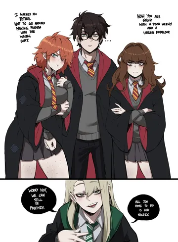 Пост #1056: masoq, harry potter (series), wizarding world, harry potter, hermione granger, malfoid, ron weasley, :t